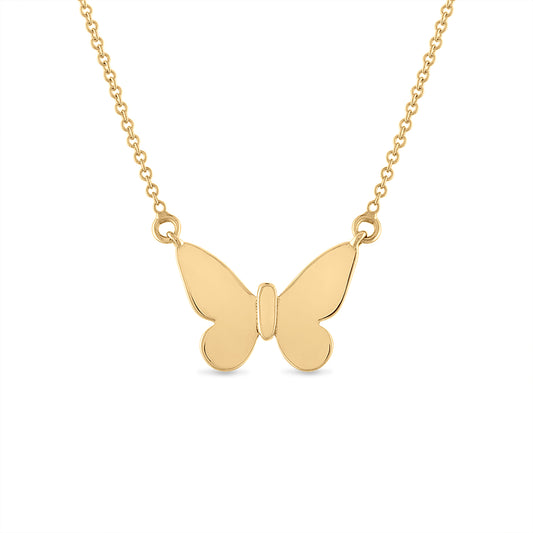 Yellow Gold Butterfly Necklace