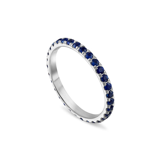 Pavé Blue Sapphire Stackable Band