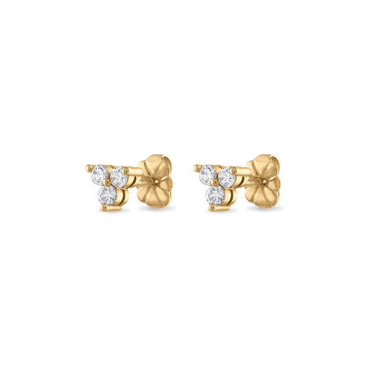 Three Stone Stud Earrings